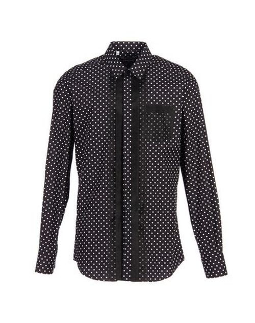 Man Shirt Black Size 14 ½ Cotton, Silk