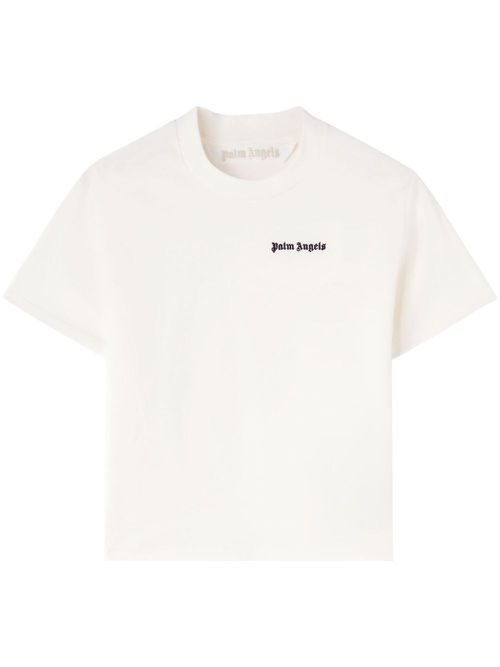 Logo-embroidered cotton T-shirt - White