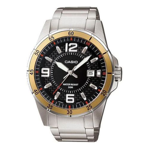 Men's Dress Collection Quartz Movement Stainless Steel Strap Black Dial Watch Analog Mens