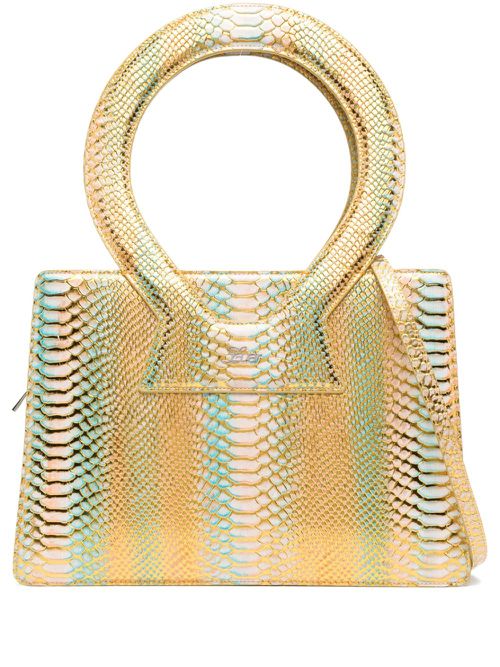 Ana python-embossed tote bag - Gold