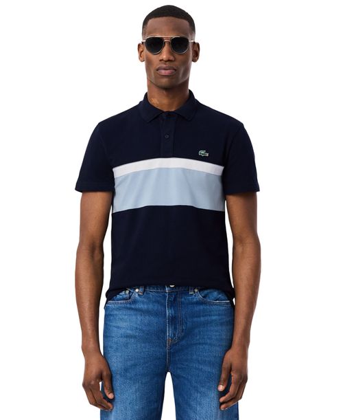 Men's Regular-Fit Color Block Polo Shirt - Navy Blue