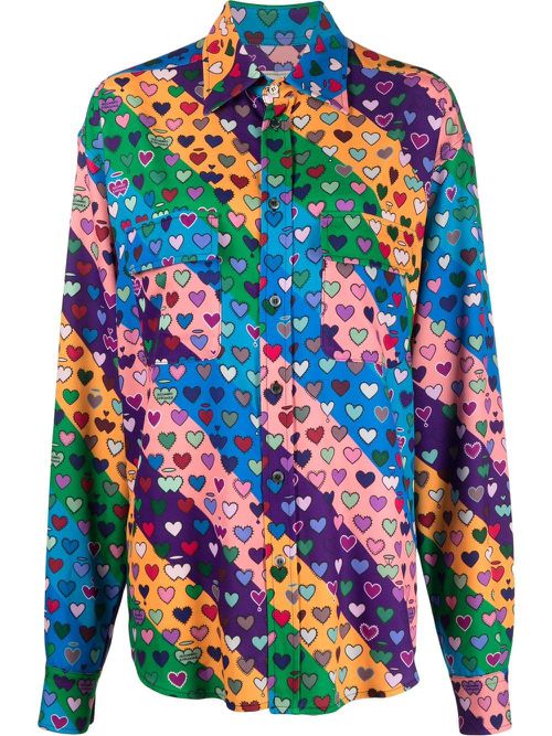 Heart-print shirt - Blue