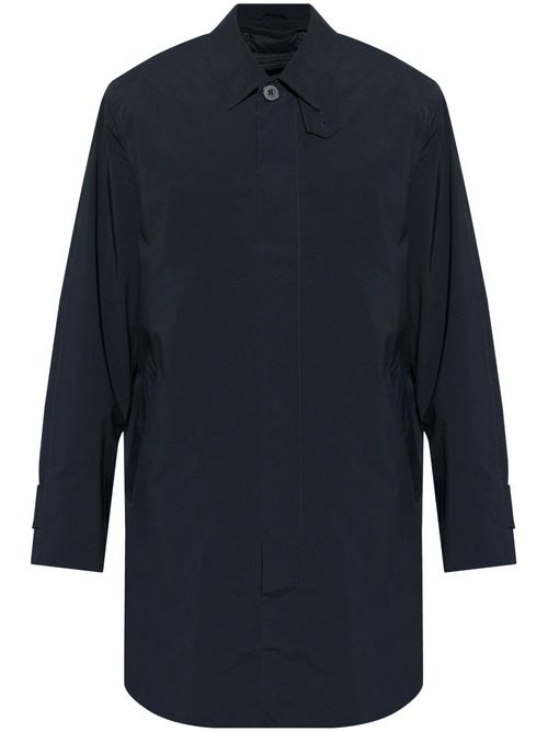 Concealed-fastening trench coat - Blue