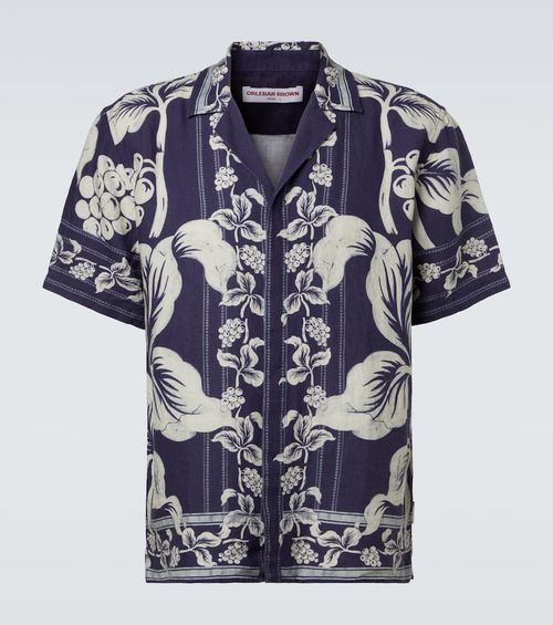 Maitan floral linen bowling shirt