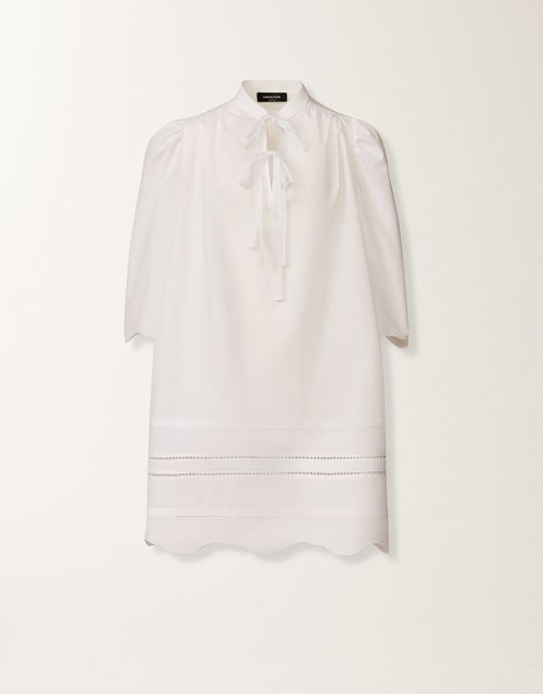 Optical white poplin dress