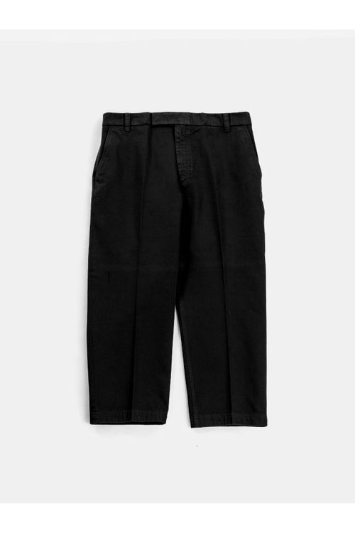 Garment-Dyed Utility Chino Trousers — Black