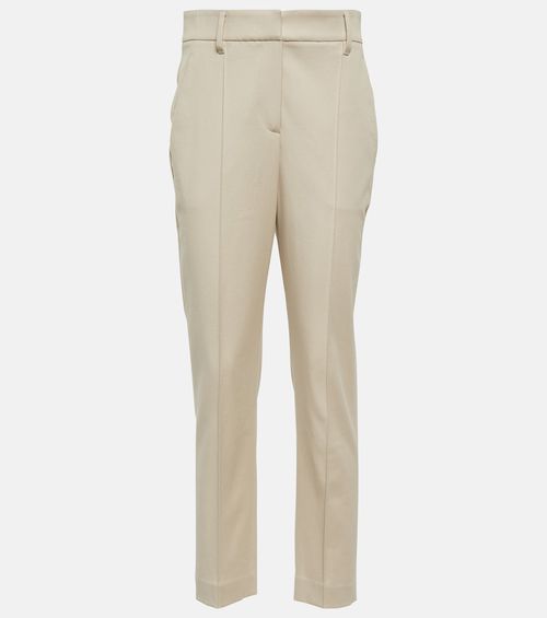 Cotton-blend slim pants