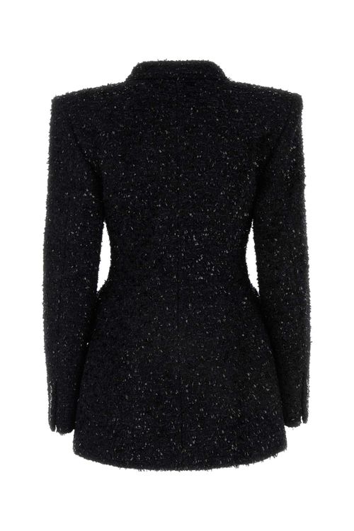 Bouclé Wool Blend Jacket — Black