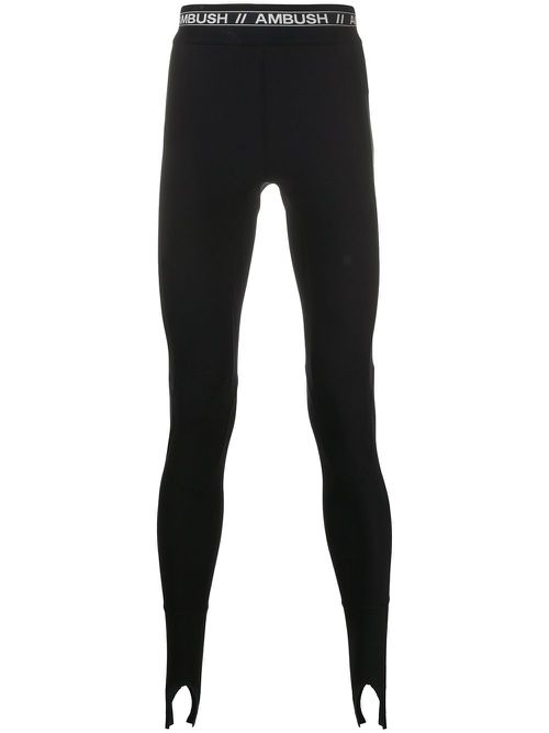Logo-waistband leggings - Black