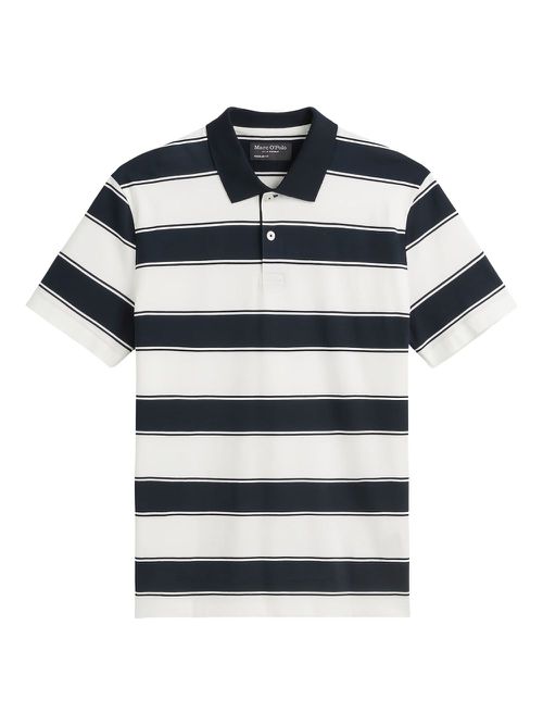 Striped polo shirt - White