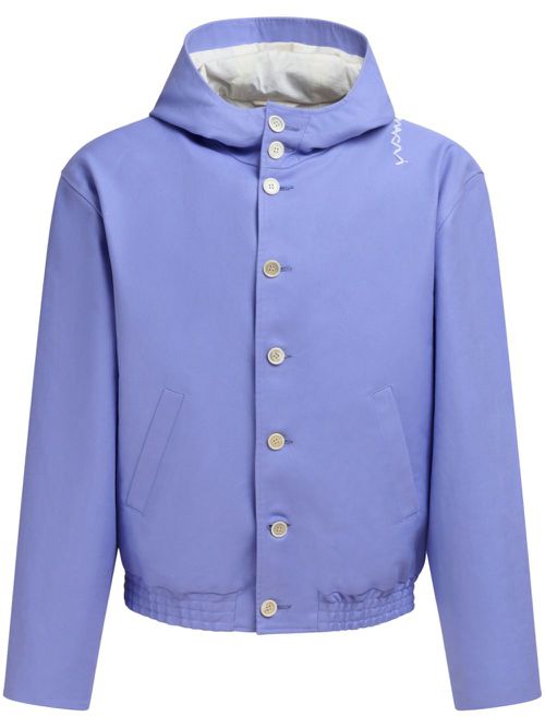 Logo-embroidered hooded jacket - Purple