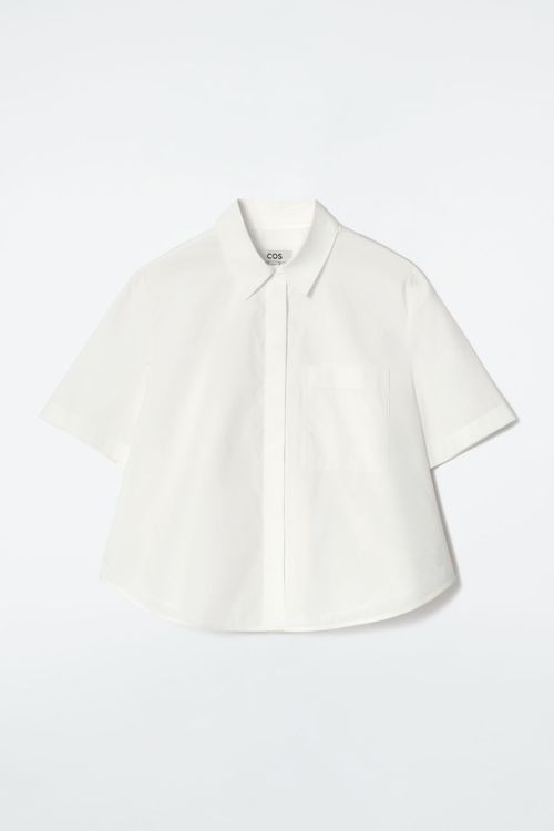CROPPED SHORT-SLEEVED COTTON SHIRT