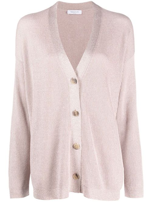 Contrast-border cardigan - Pink