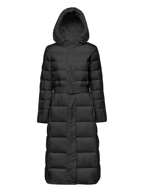 Pheby hooded belted puffer coat - Black