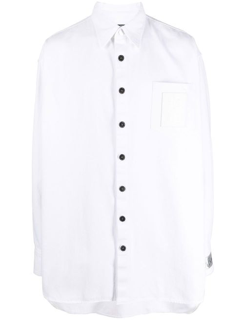 Long-sleeve denim shirt - White