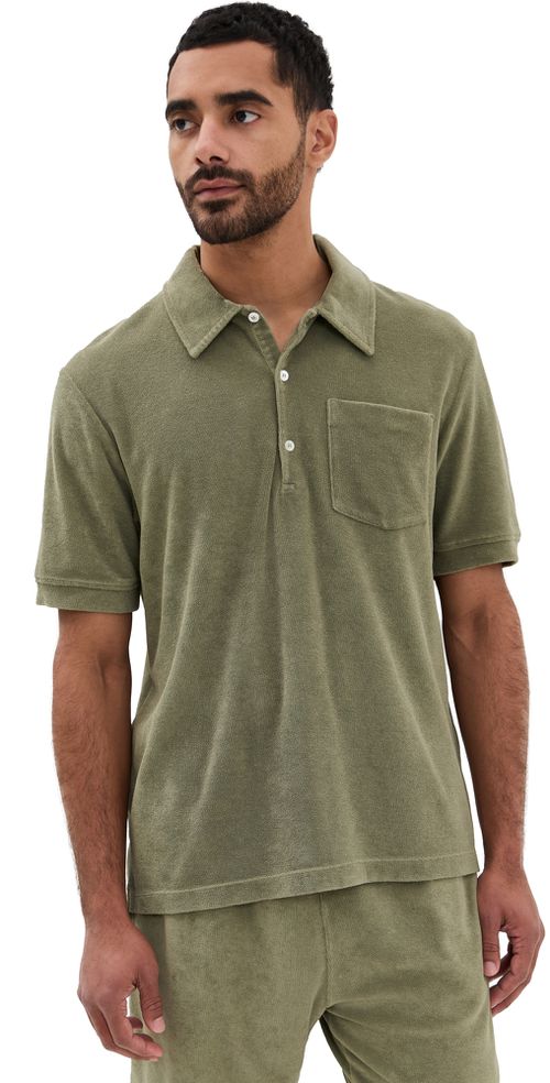Closed Short Sleeve Polo Chino Green