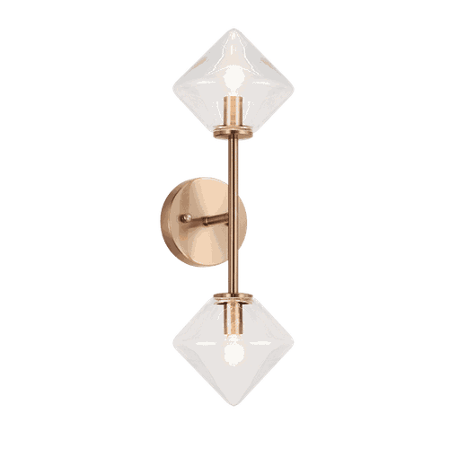 Aged Gold Brass Two Light Wall Sconce from the Novo Collection
