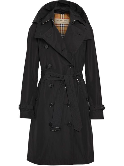 Kensington hooded trench coat - BLACK