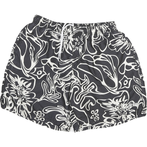 STUSSY Mens Shorts Black & White Abstract Print Casual M W26 Drawstring