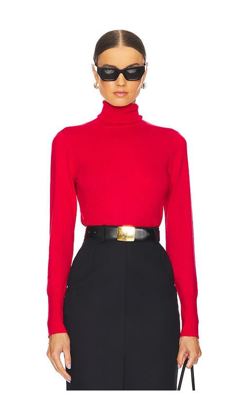 L'AGENCE Flora Turtleneck Top in Red. XL/1X. Also in