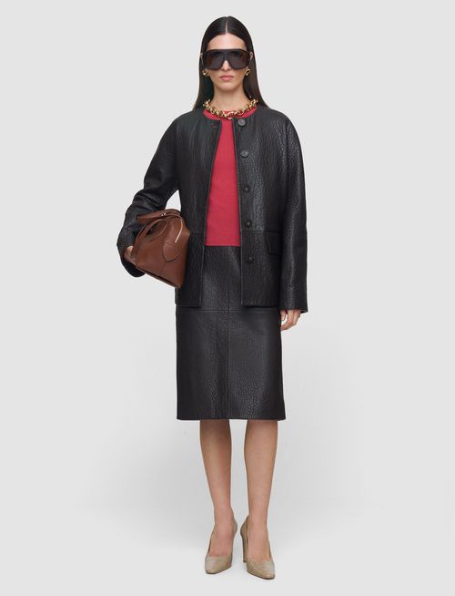 Shroff Pebble Leather Skirt - 36