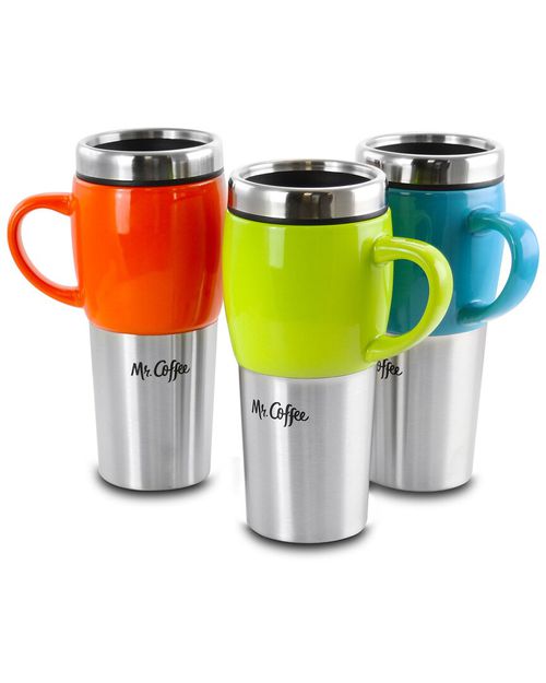 Traverse 3Pc Stainless Steel And Ceramic Travel Mug Set