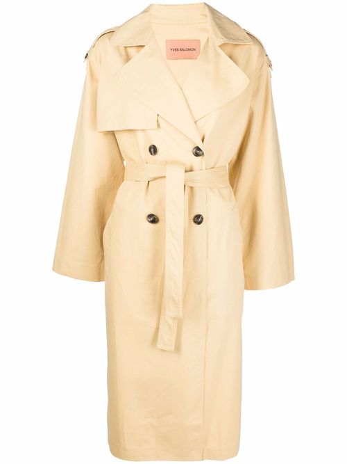 Tied-waist trench coat - Yellow