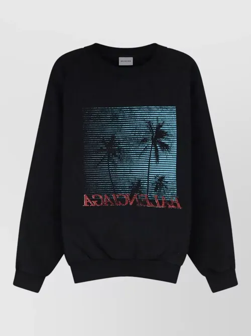 Balenciaga - sweatshirt crew neck front logo long sleeve