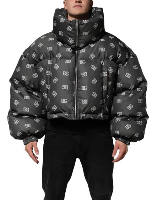 DG Monogram Nylon Puffer Jacket — Black