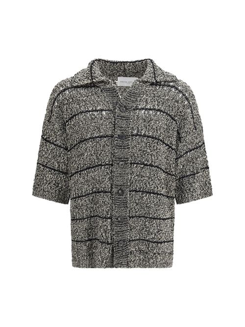 Mouliné Texture Knit Shirt — Gray