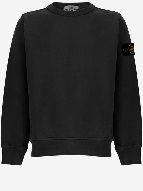 Logo-Patched Cotton Sweatshirt — Black