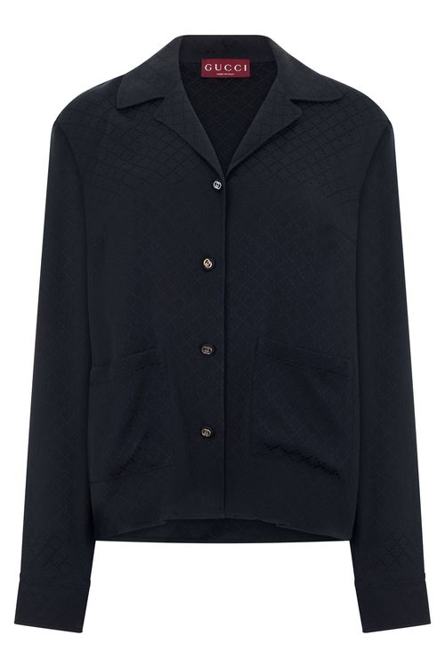 Relaxed Fit Silk Blend Jacquard Shirt