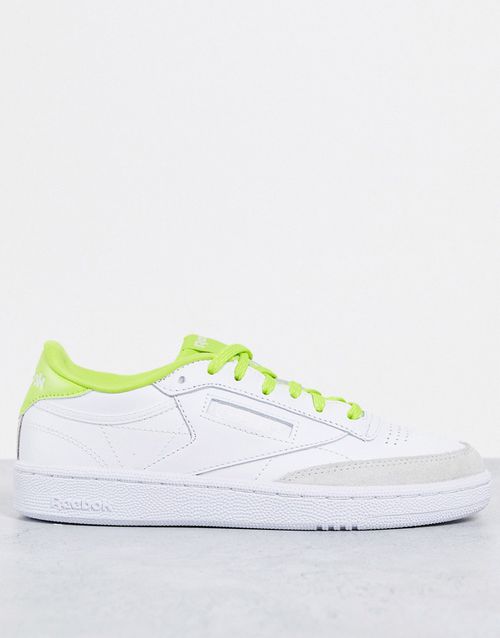 Club C 85 trainers in white with yellow detail
