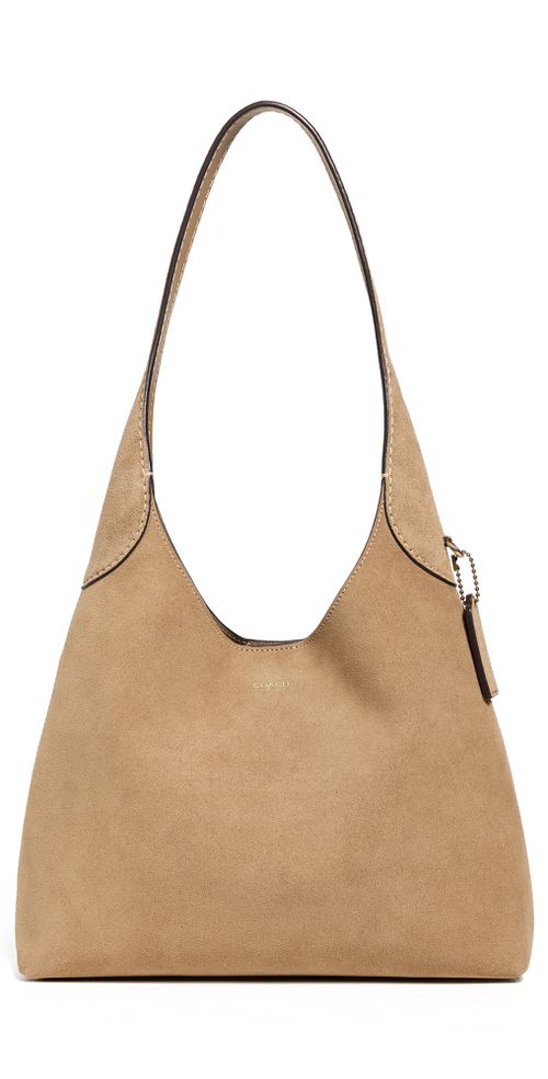 Suede Brooklyn Shoulder Bag 28 B4/Sand One Size