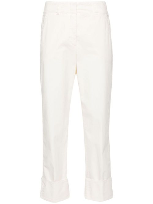 High-waist cropped trousers - Neutrals