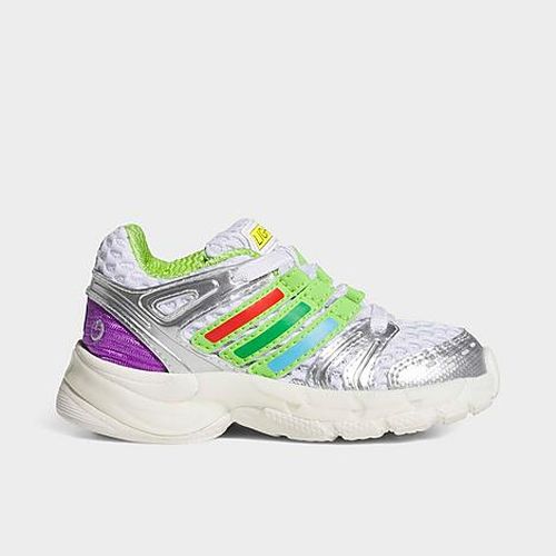 Infant and Kids Toddler x Pixar Toy Story Adistar Control 5 Stretch Lace LED Casual Shoes in Cloud White/Solar Slime/Silver Metallic