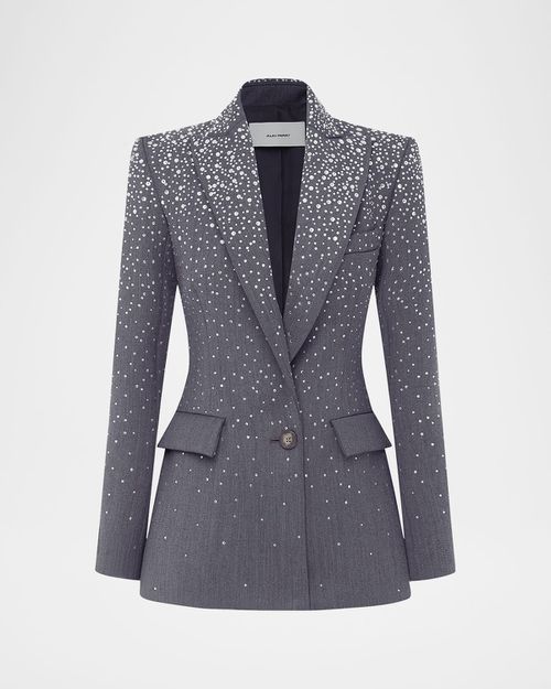 Crystal Single-Breasted Fitted Blazer