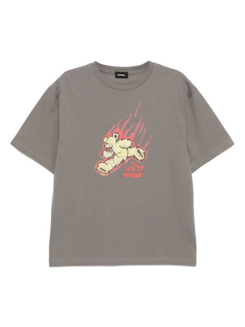 We11done Run Flame Teddy Print T-shirt - Grey