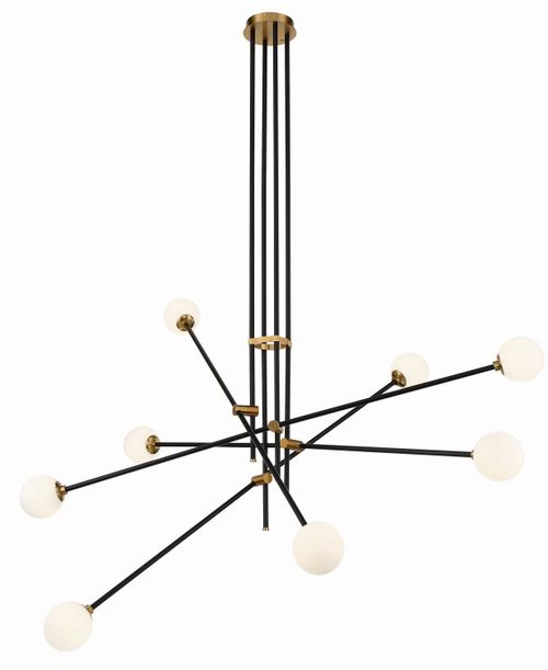 Coal And Aged Brass Chandelier from the Cosmet Collection