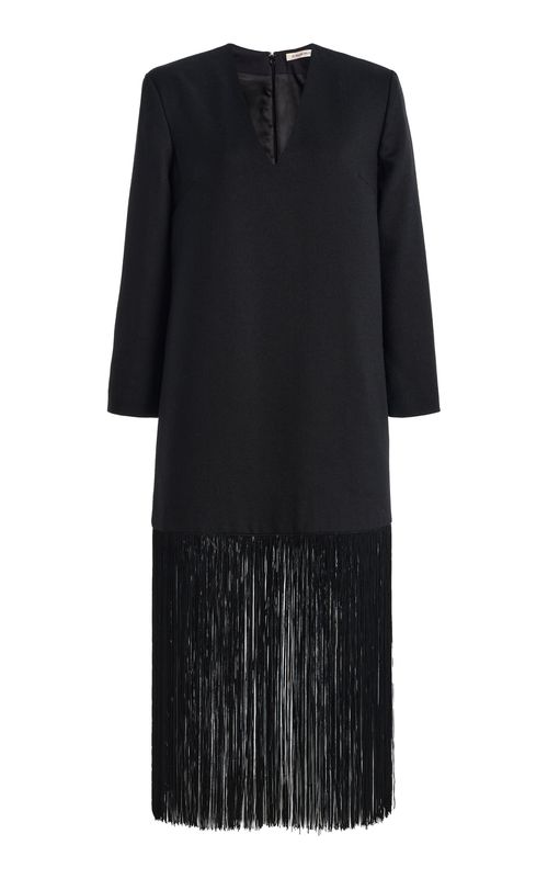 Mella Fringed Virgin-Wool Midi Dress - Moda Operandi