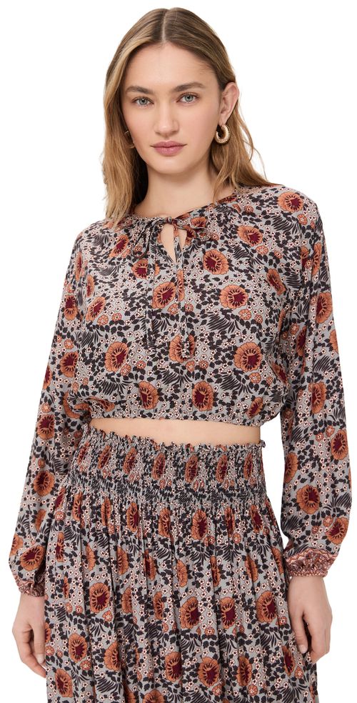 Amelia Top Vintage Flowers Slate