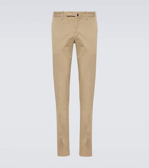 Cotton-blend slim pants