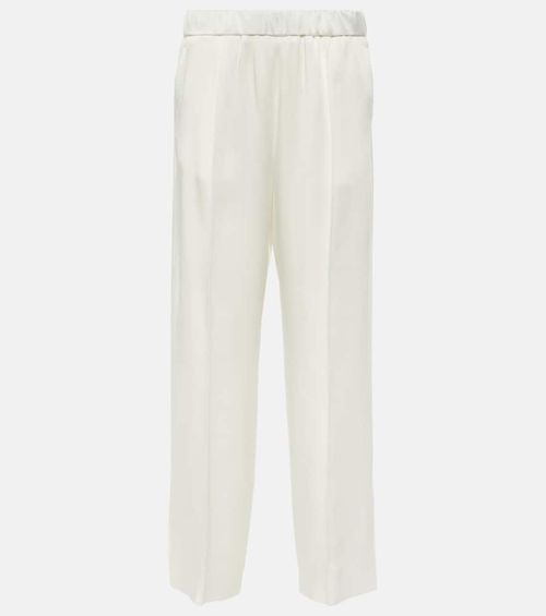 Satin straight pants