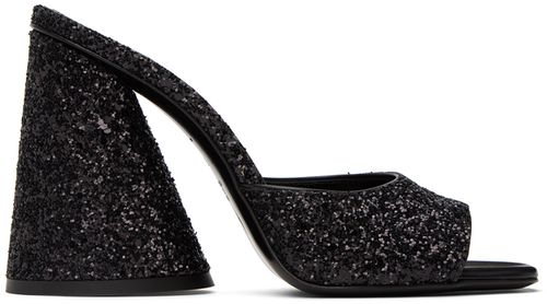 Black loose heel sandals