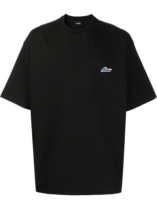 Logo-patch cotton t-shirt - Black