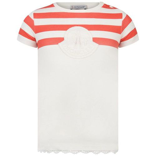 Moncler Enfant Logo Embroidered Striped T-Shirt Dress