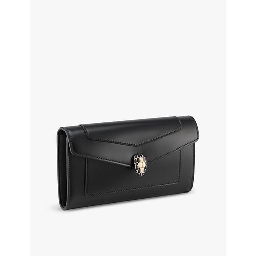 Womens Black Serpenti Forever Large Leather Wallet 1 Size
