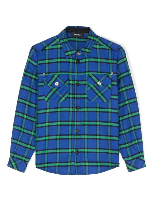Tartan-pattern shirt - Blue