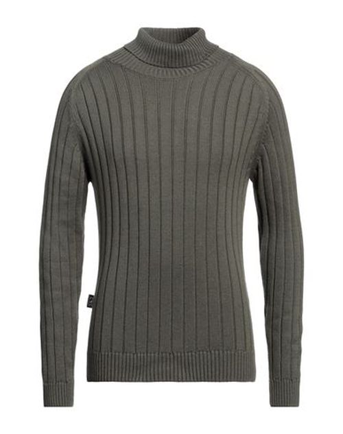 Man Turtleneck Military green Size M Cotton, Acrylic