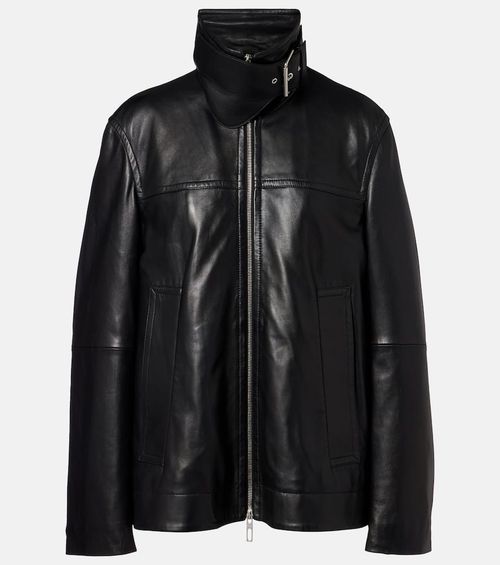 Oversized leather jacket